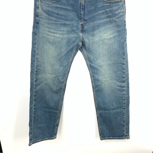Levis Men Size 38 x 30 Jeans 505 Regular Fit Straight Light Wash Pants Stretch - Picture 3 of 9